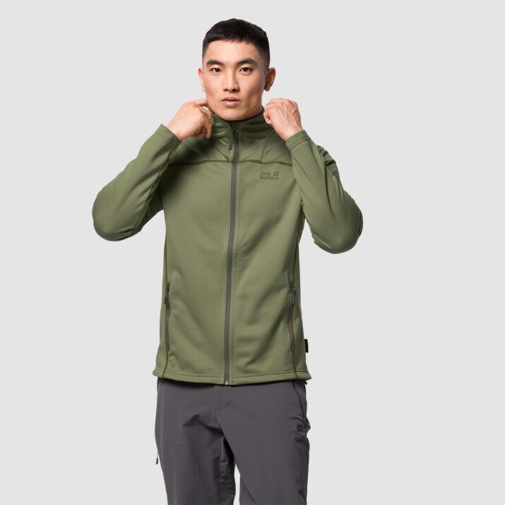 Chamarra Polar Jack Wolfskin Horizon Hombre Verde Oliva Mexico-3872651